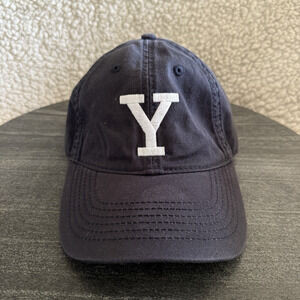 Yale Strapback Baseball Cap Navy Blue Adjustable Embroidered Y Cap America